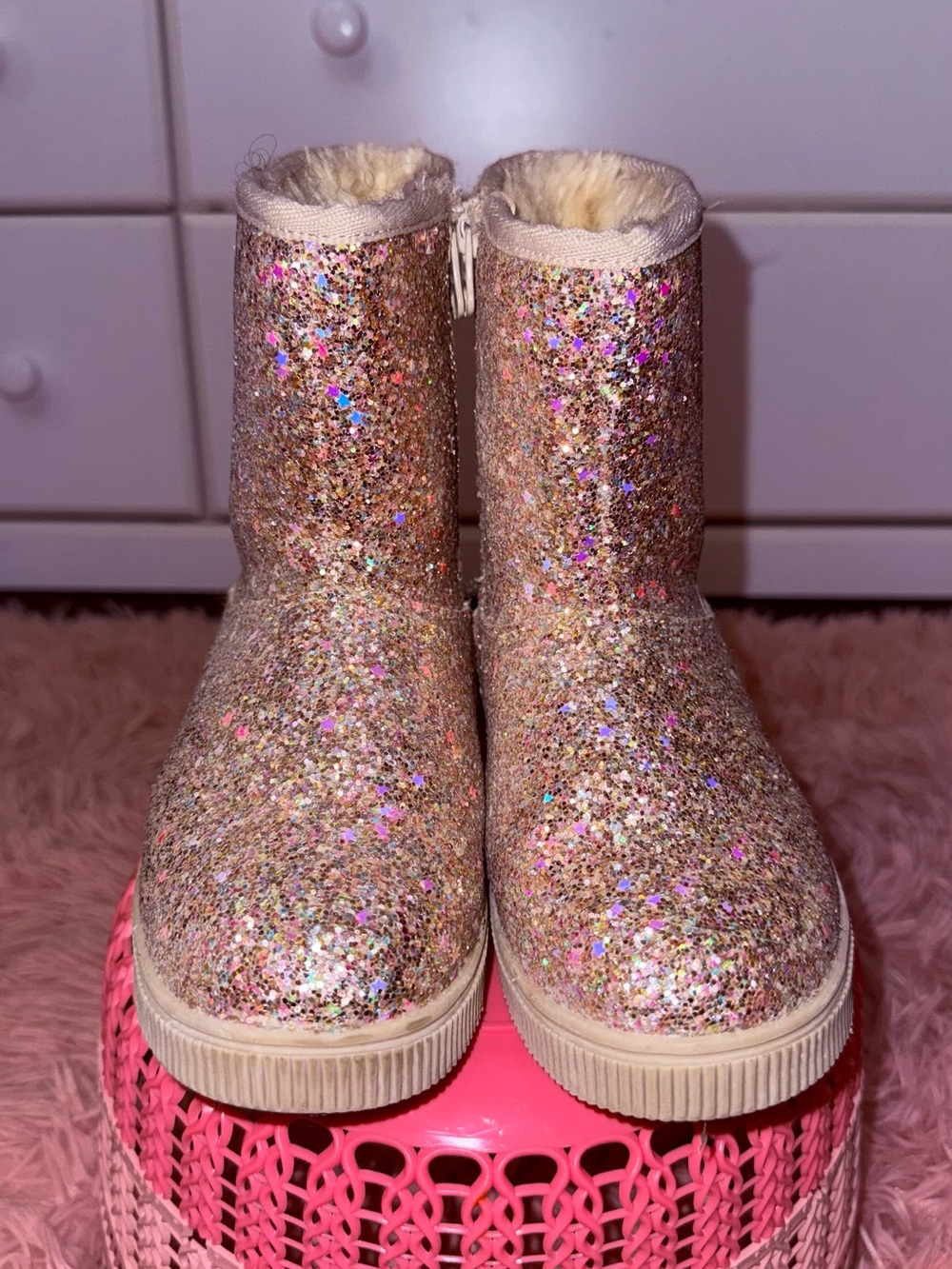 Girls Glitter Warm Boots-Sz 13 Like New
